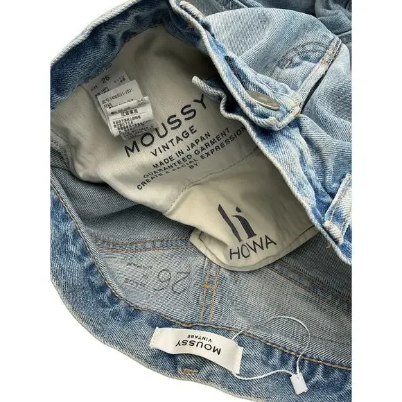 Moussy Distressed Blue Argnett Denim Jeans Size 26 - Picture 4 of 4